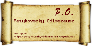 Petykovszky Odisszeusz névjegykártya
